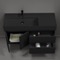Wall Mounted Black Bathroom Vanity, Modern, 48